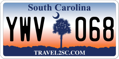 SC license plate YWV068