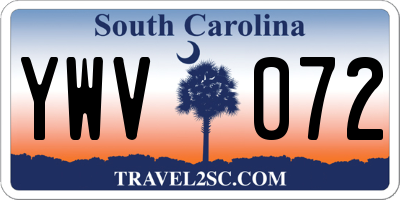SC license plate YWV072