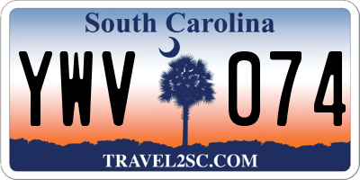 SC license plate YWV074