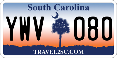 SC license plate YWV080