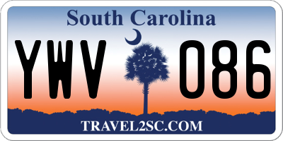 SC license plate YWV086