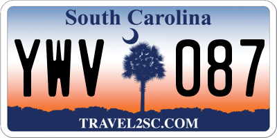 SC license plate YWV087