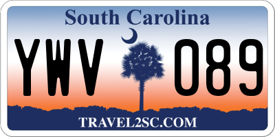 SC license plate YWV089