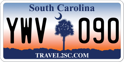SC license plate YWV090