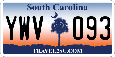 SC license plate YWV093
