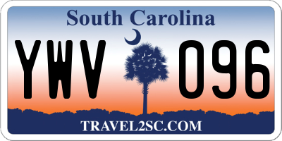 SC license plate YWV096