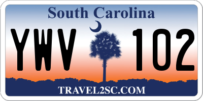 SC license plate YWV102
