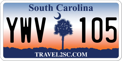 SC license plate YWV105