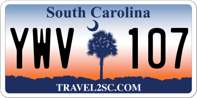 SC license plate YWV107