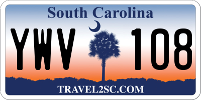 SC license plate YWV108