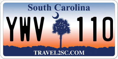SC license plate YWV110