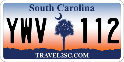 SC license plate YWV112