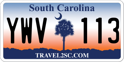 SC license plate YWV113