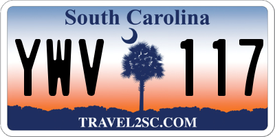 SC license plate YWV117