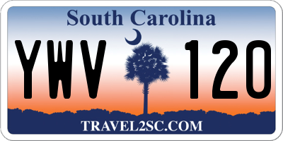 SC license plate YWV120