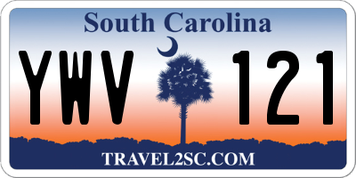 SC license plate YWV121