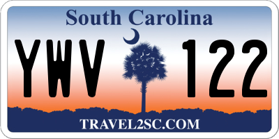 SC license plate YWV122