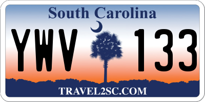 SC license plate YWV133