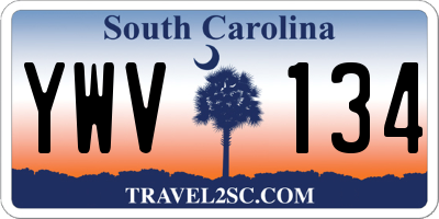 SC license plate YWV134