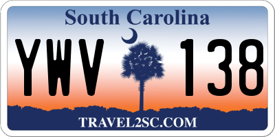 SC license plate YWV138