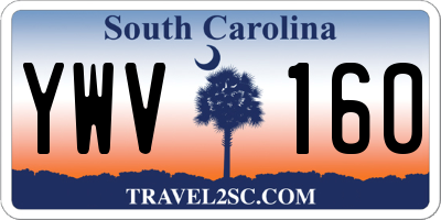 SC license plate YWV160