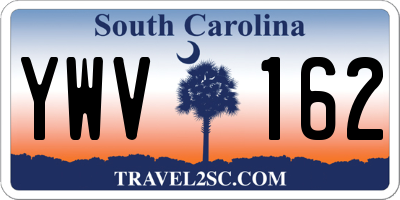 SC license plate YWV162