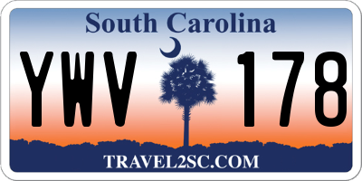 SC license plate YWV178