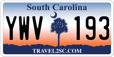 SC license plate YWV193