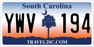 SC license plate YWV194