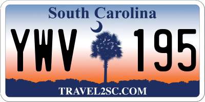 SC license plate YWV195