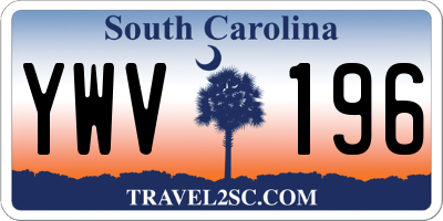 SC license plate YWV196