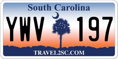 SC license plate YWV197
