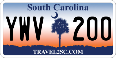 SC license plate YWV200