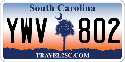 SC license plate YWV802
