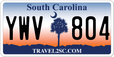 SC license plate YWV804