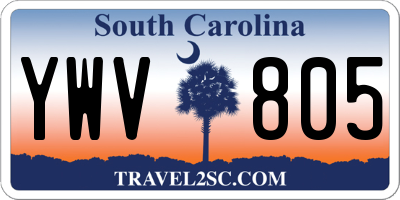 SC license plate YWV805