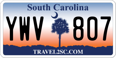 SC license plate YWV807