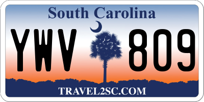 SC license plate YWV809