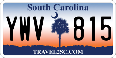 SC license plate YWV815
