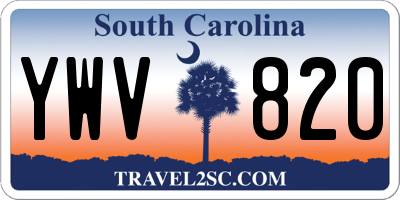 SC license plate YWV820