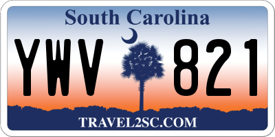 SC license plate YWV821