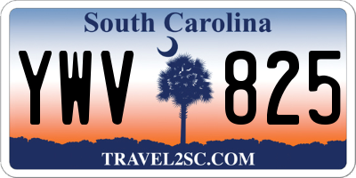 SC license plate YWV825