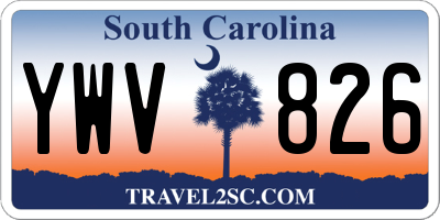 SC license plate YWV826