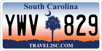 SC license plate YWV829