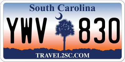SC license plate YWV830