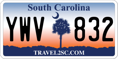 SC license plate YWV832