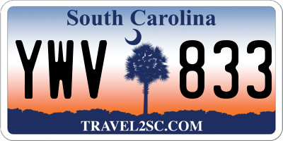 SC license plate YWV833