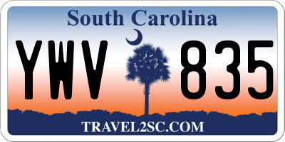 SC license plate YWV835