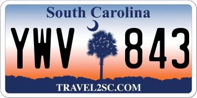 SC license plate YWV843