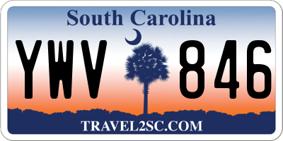 SC license plate YWV846